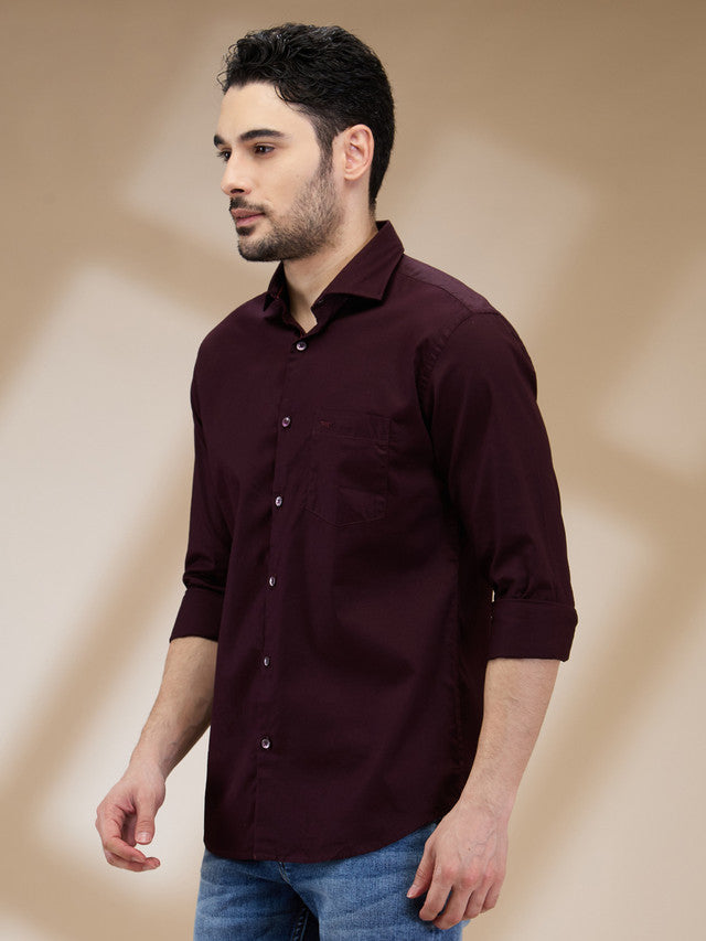 Park Avenue Maroon Casual Shirt