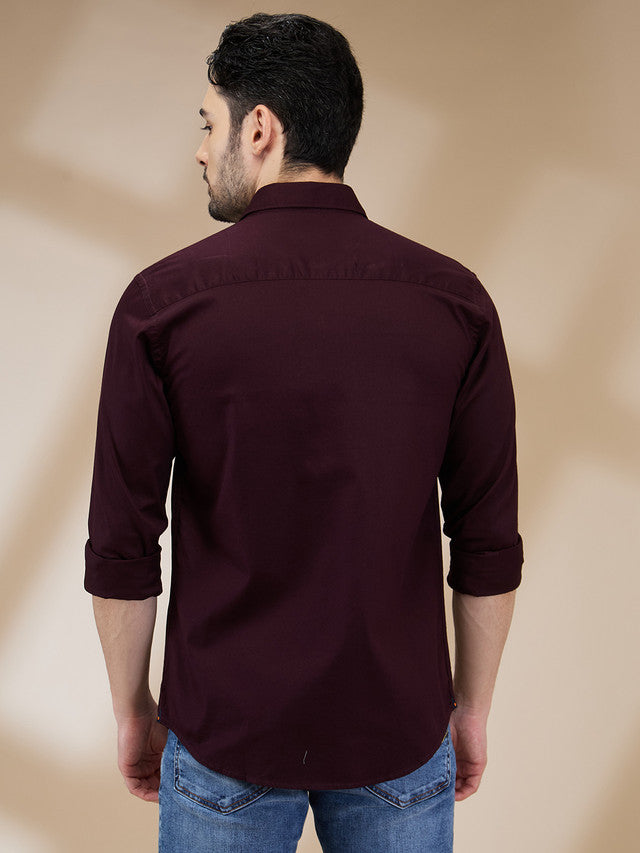 Park Avenue Maroon Casual Shirt