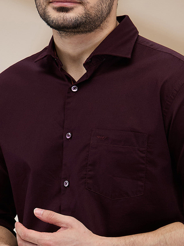 Park Avenue Maroon Casual Shirt
