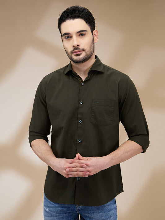 Park Avenue Green Casual Shirt