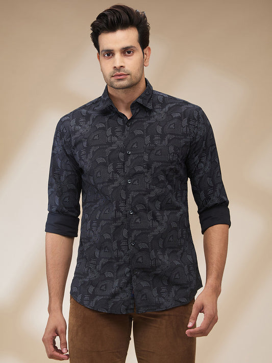 Park Avenue Black Casual Shirt