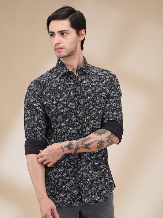 Park Avenue Black Casual Shirt