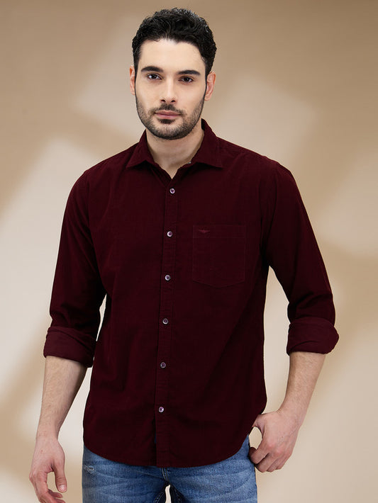 Park Avenue Maroon Casual Shirt