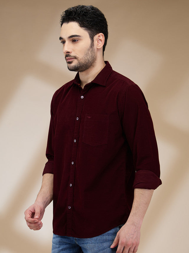 Park Avenue Maroon Casual Shirt