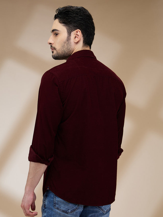 Park Avenue Maroon Casual Shirt