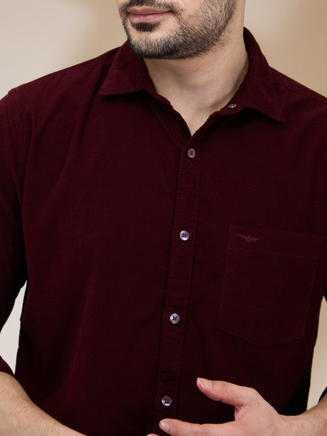 Park Avenue Maroon Casual Shirt