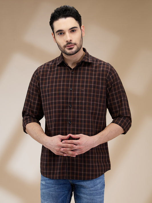 Park Avenue Brown Casual Shirt