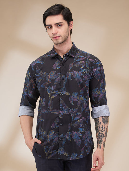 Park Avenue Black Casual Shirt