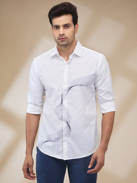 Park Avenue White Casual Shirt 
