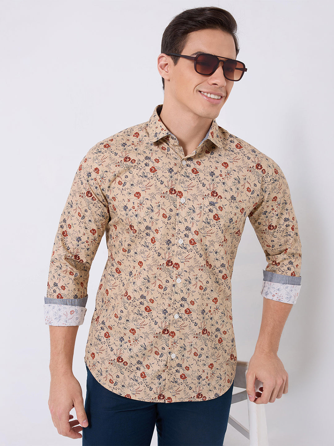 Park Avenue Brown Casual Shirt 