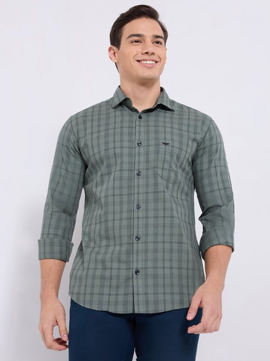 Park Avenue Green Casual Shirt 