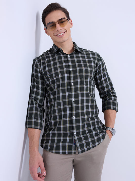 Park Avenue Green Casual Shirt 