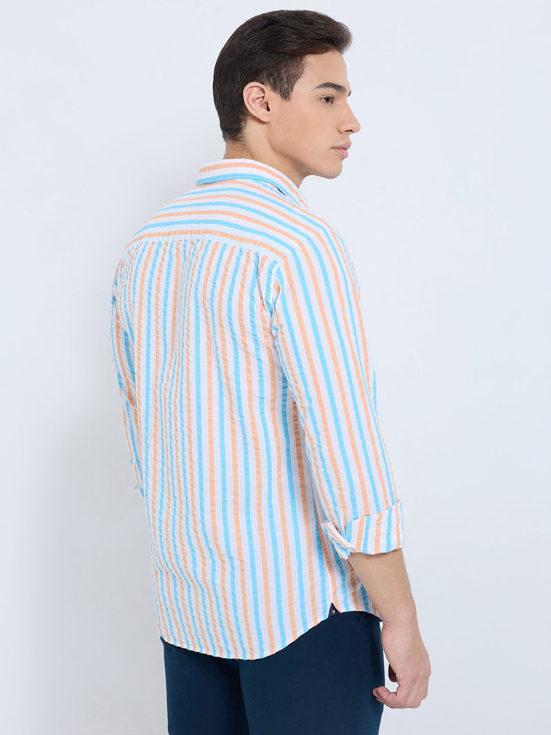 Park Avenue Orange Casual Shirt 