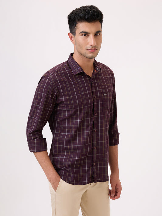 Park Avenue Maroon Casual Shirt 