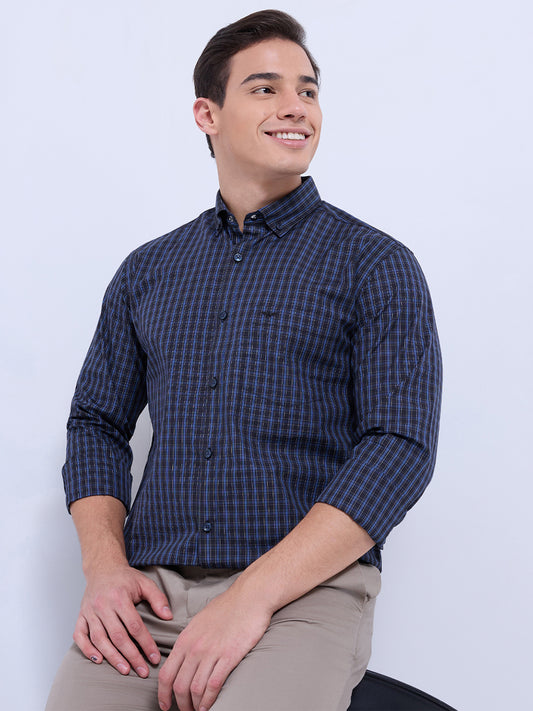 Park Avenue Blue Casual Shirt 