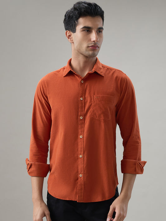 Park Avenue Orange Casual Shirt