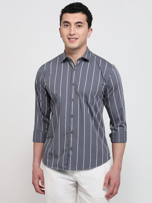 Park Avenue Grey Casual Shirt