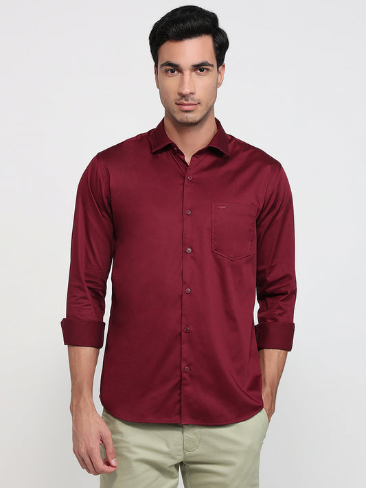 Park Avenue Maroon Casual Shirt