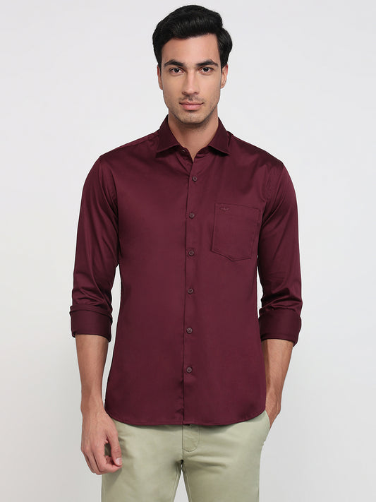 Park Avenue Maroon Casual Shirt