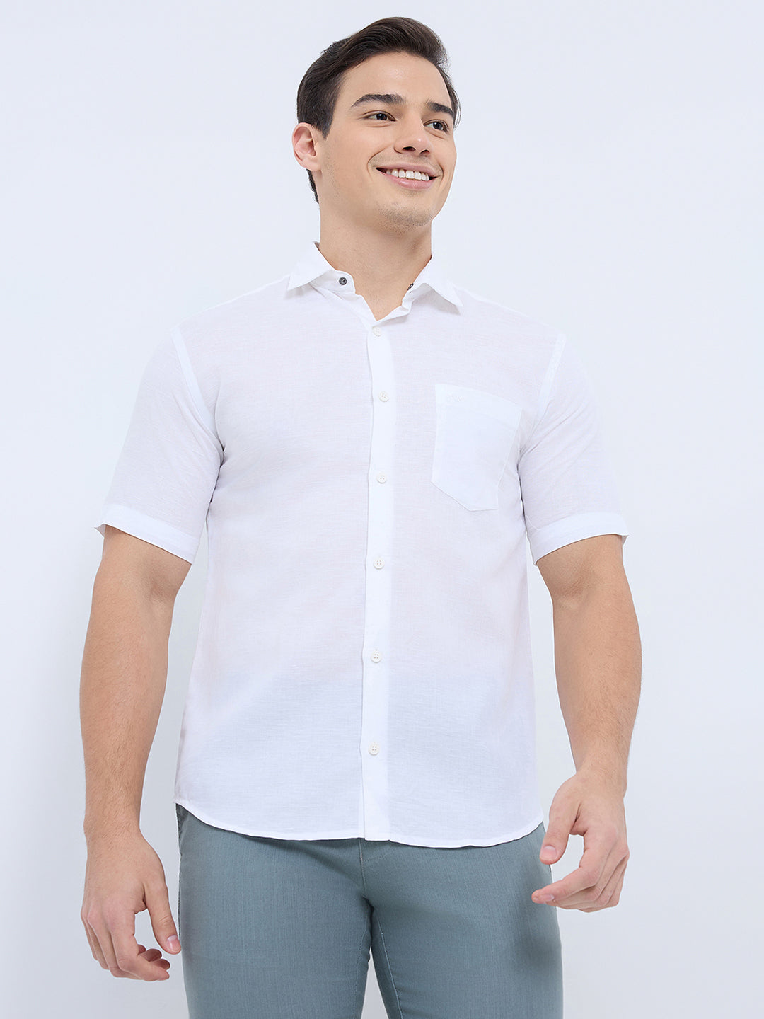 Park Avenue White Casual Shirt 