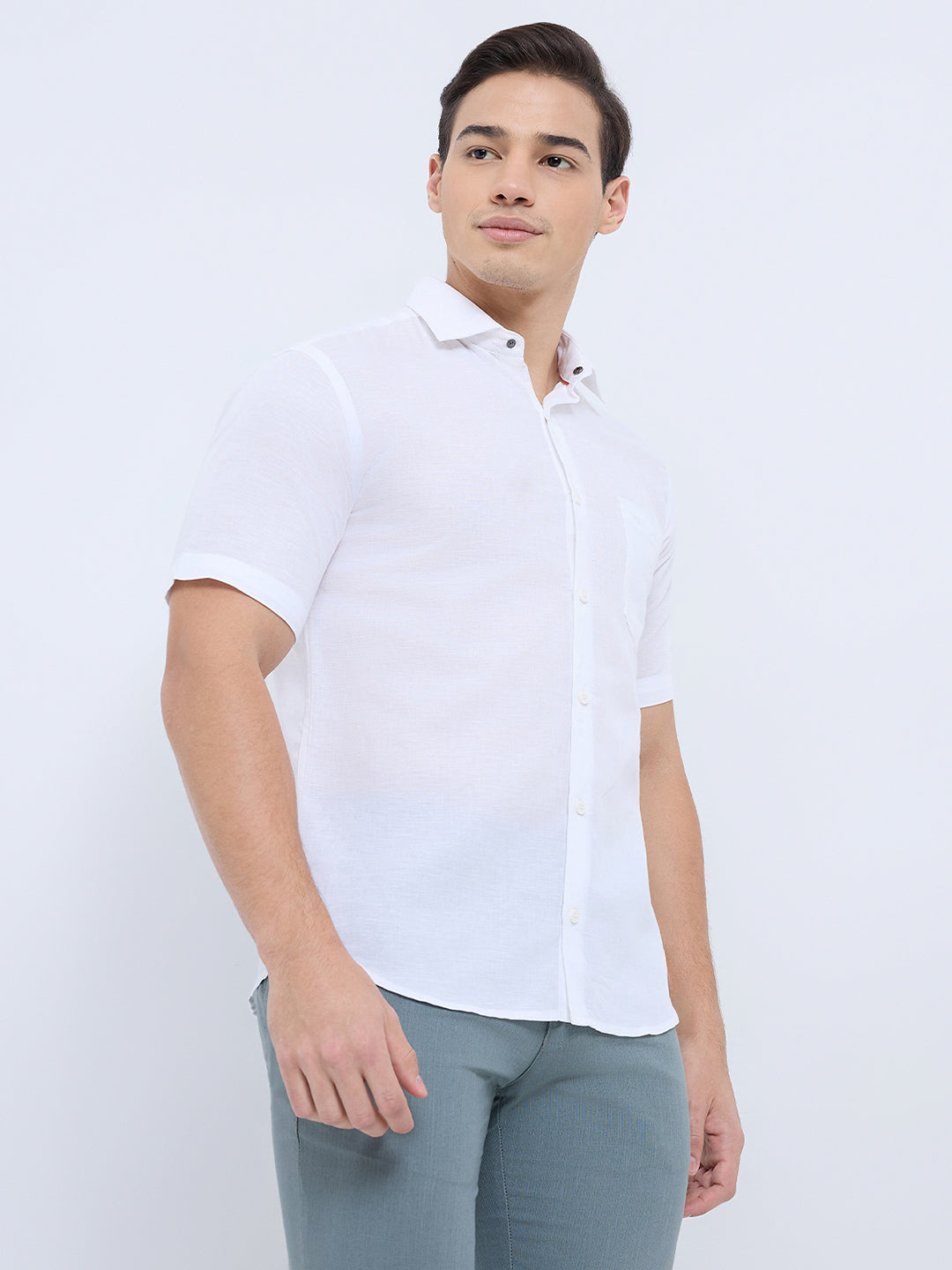 Park Avenue White Casual Shirt 