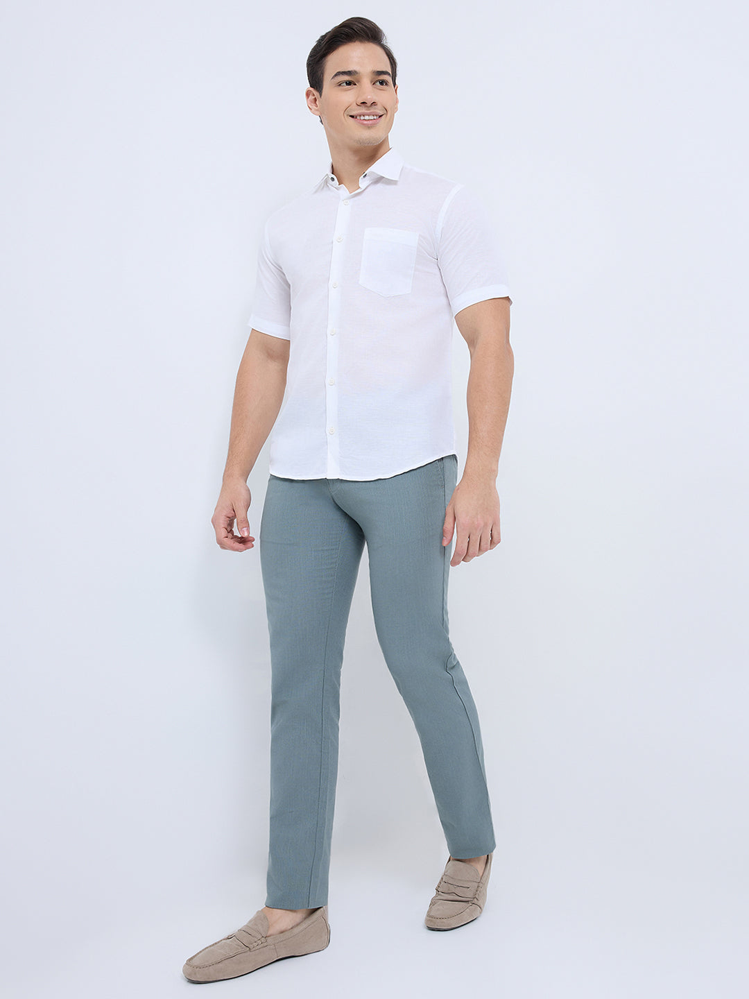 Park Avenue White Casual Shirt 
