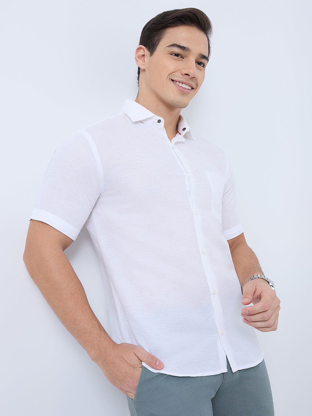 Park Avenue White Casual Shirt 