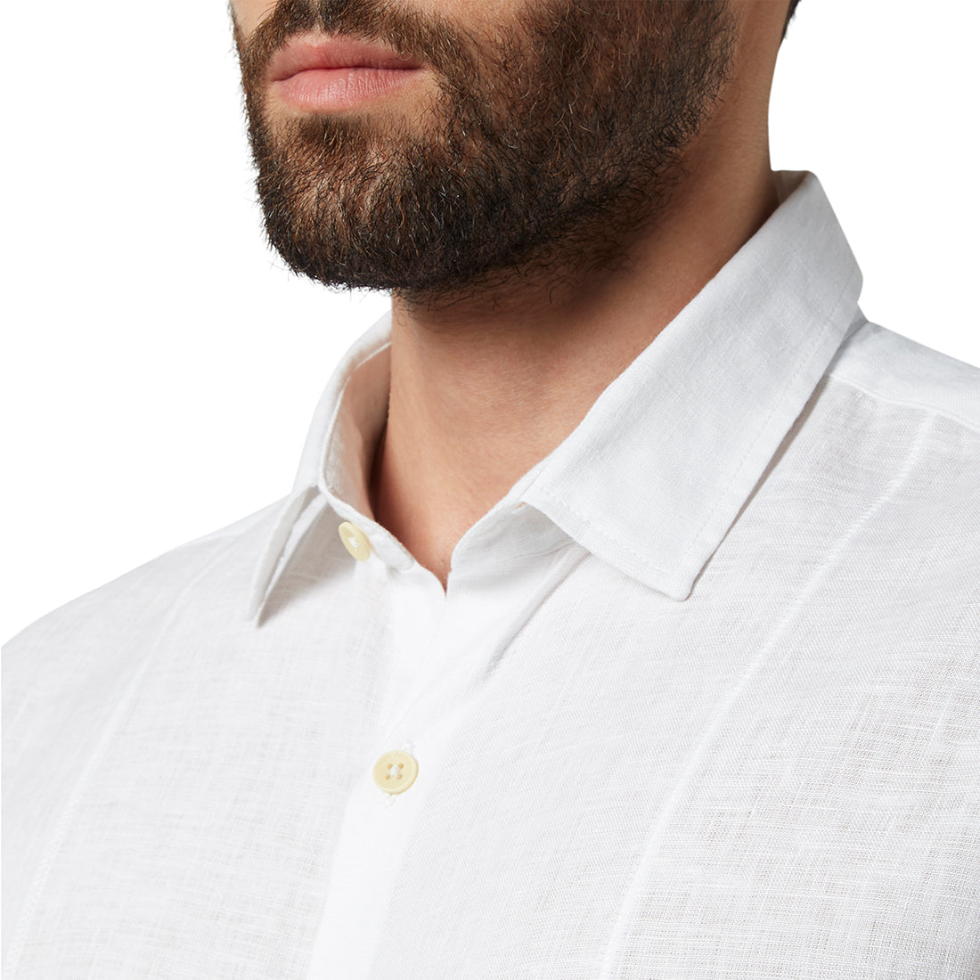 Park Avenue White Chambray Slim Fit Full Sleeve Linen Shirt