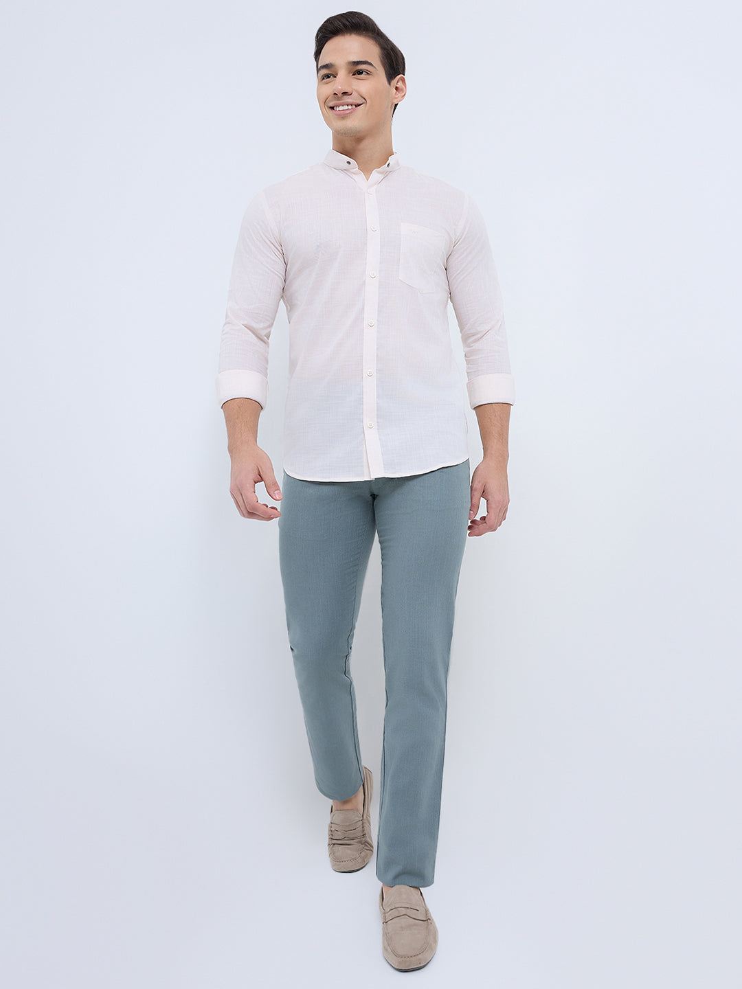 Park Avenue Orange Casual Shirt 