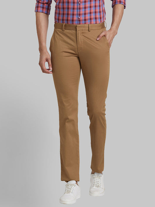 Park Avenue Khaki Structure Neo Fit Cotton Blend Trouser