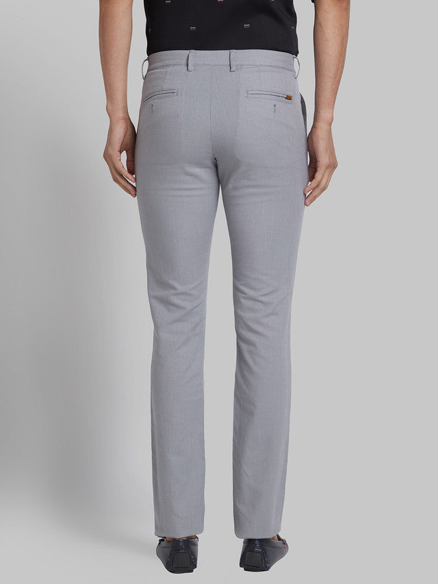 Park Avenue Grey Solid Neo Fit Cotton Trouser