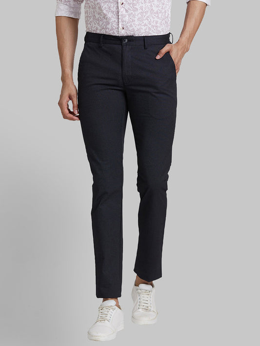 Park Avenue Men Black Neo Fit Printed Trouser