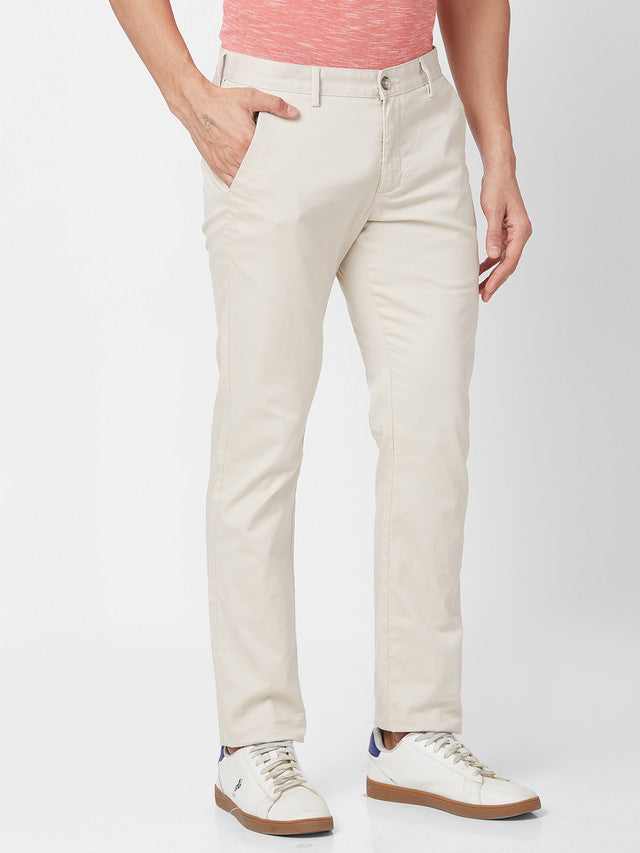 Park Avenue Brown Solid Neo Fit Cotton Blend Trouser