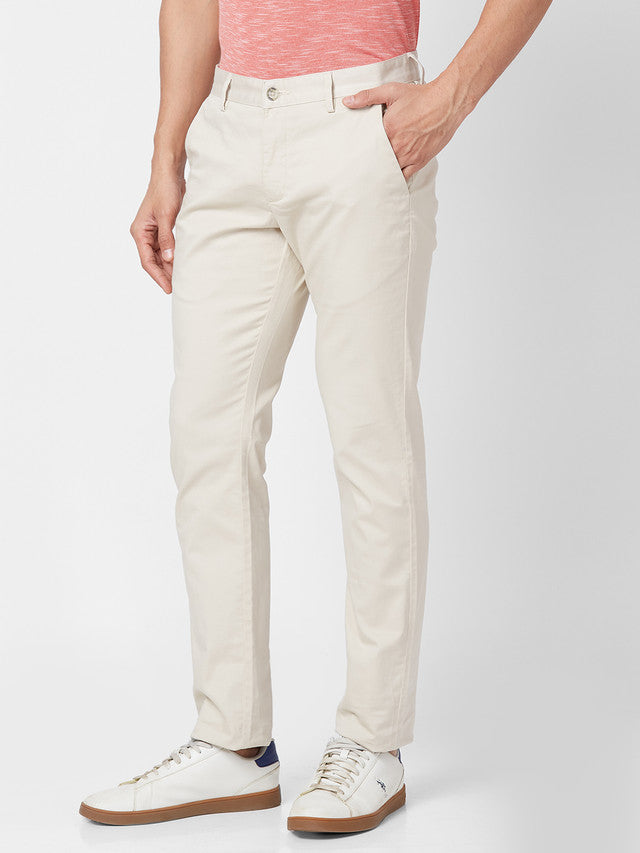 Park Avenue Brown Solid Neo Fit Cotton Blend Trouser