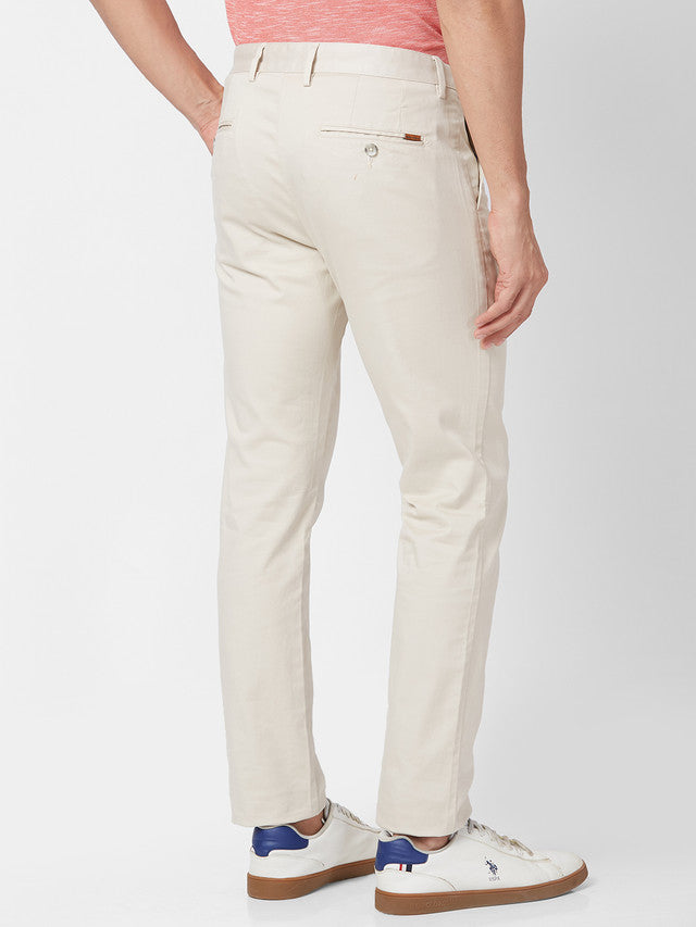 Park Avenue Brown Solid Neo Fit Cotton Blend Trouser