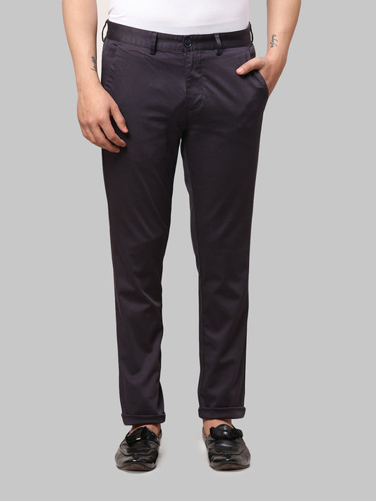 Park Avenue Blue Solid Neo Fit Cotton Blend Trouser