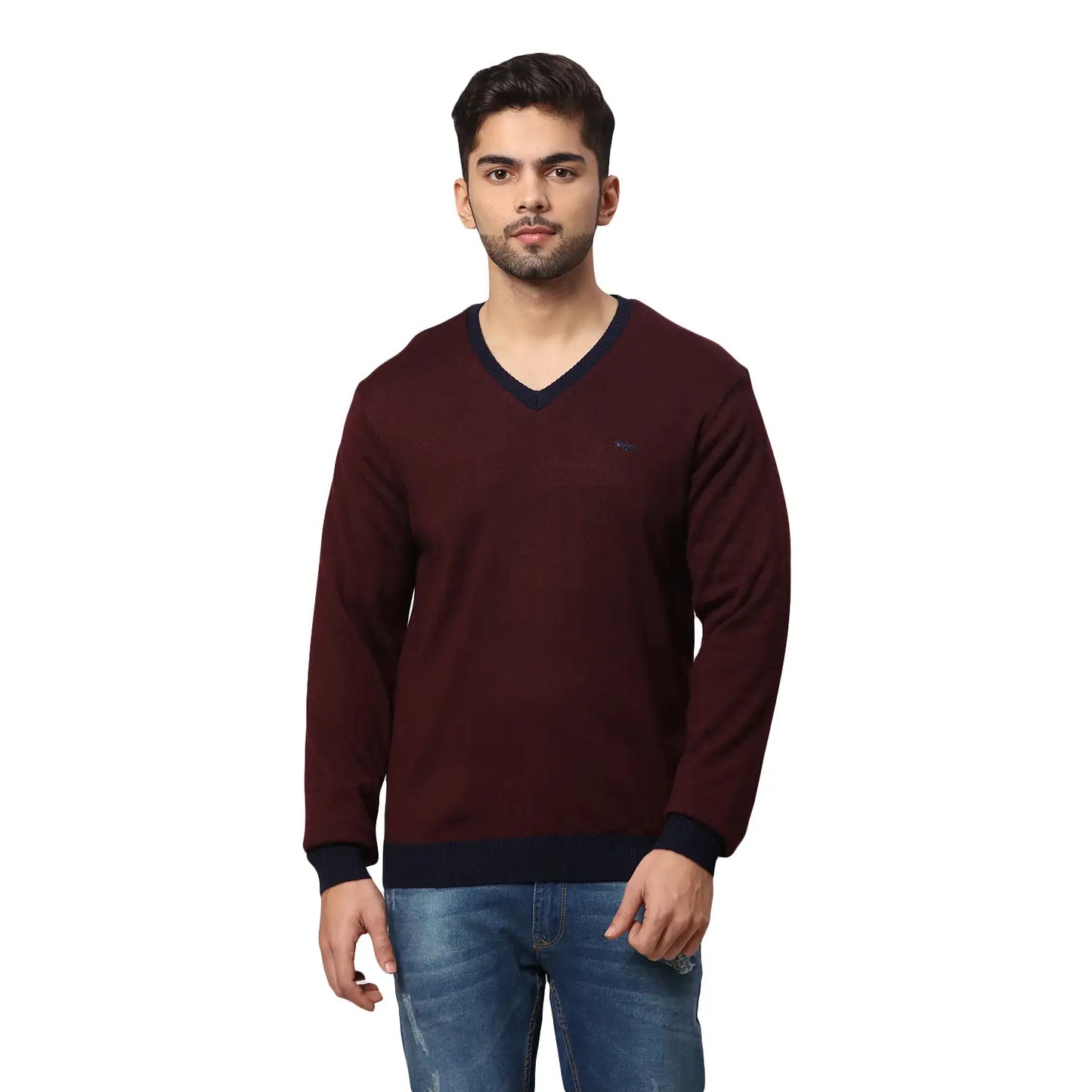 Men Regular Fit Black Sweater