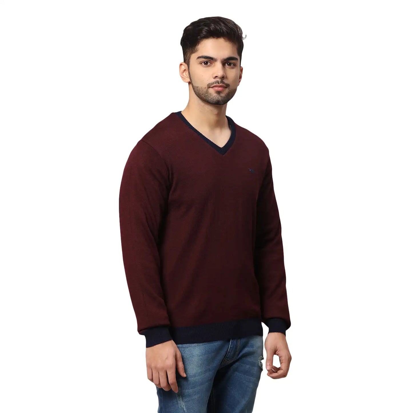 Men Regular Fit Black Sweater