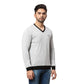 Men Regular Fit Blue Sweater