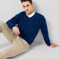 Park Avenue Men Blue Regular Fit Structure Sweater