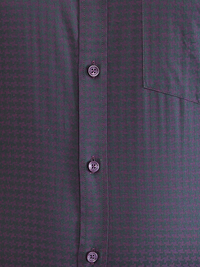 Park Avenue Men Purple Structured Regular Fit Cotton Formal Shirt