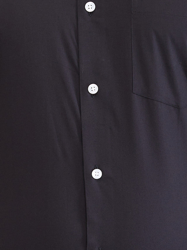 Park Avenue Black Solid Regular Fit Cotton Formal Shirt