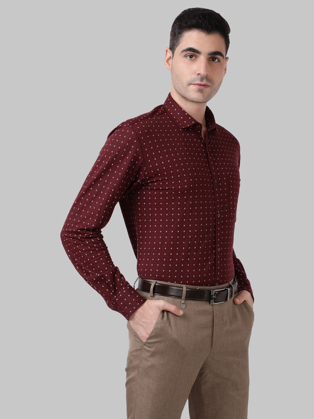 Park Avenue Maroon Formal Shirt