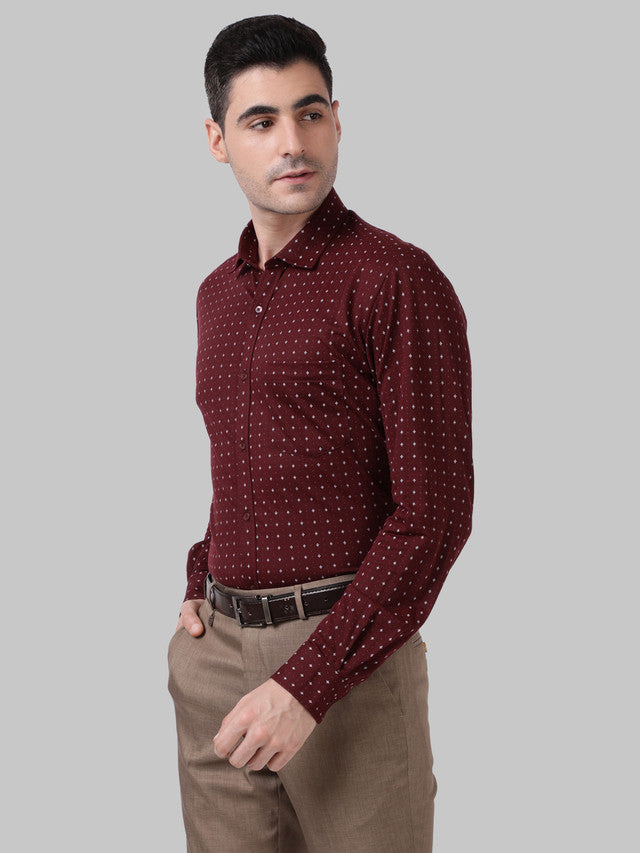 Park Avenue Maroon Formal Shirt