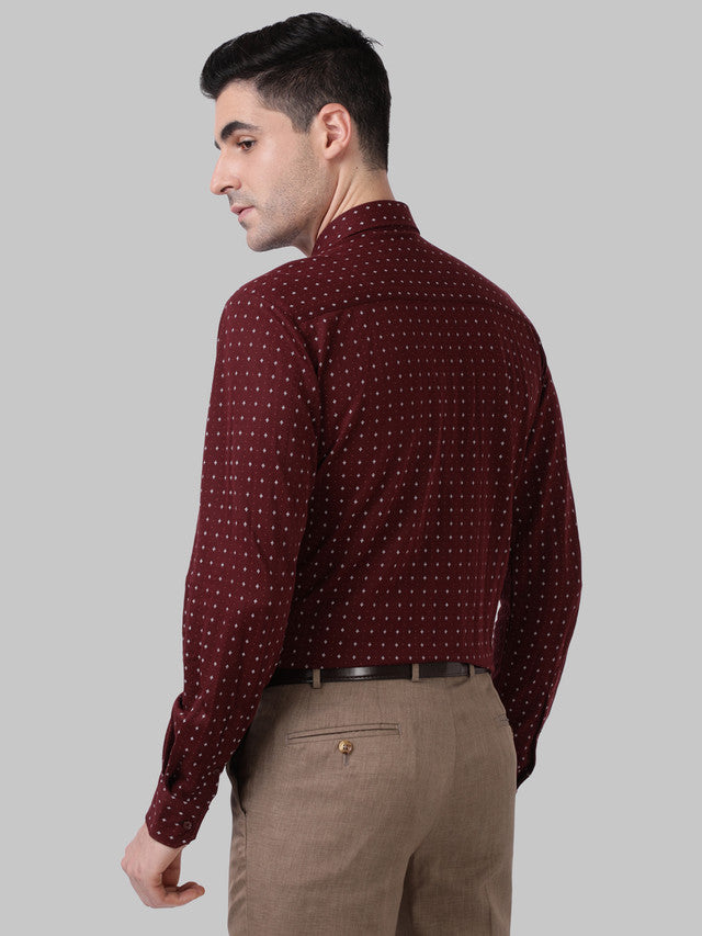 Park Avenue Maroon Formal Shirt