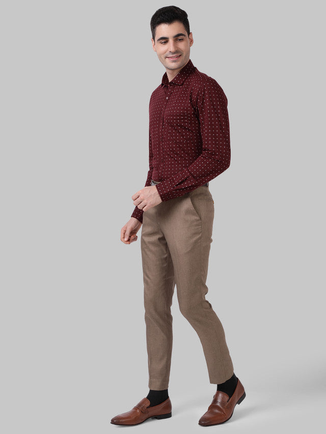 Park Avenue Maroon Formal Shirt