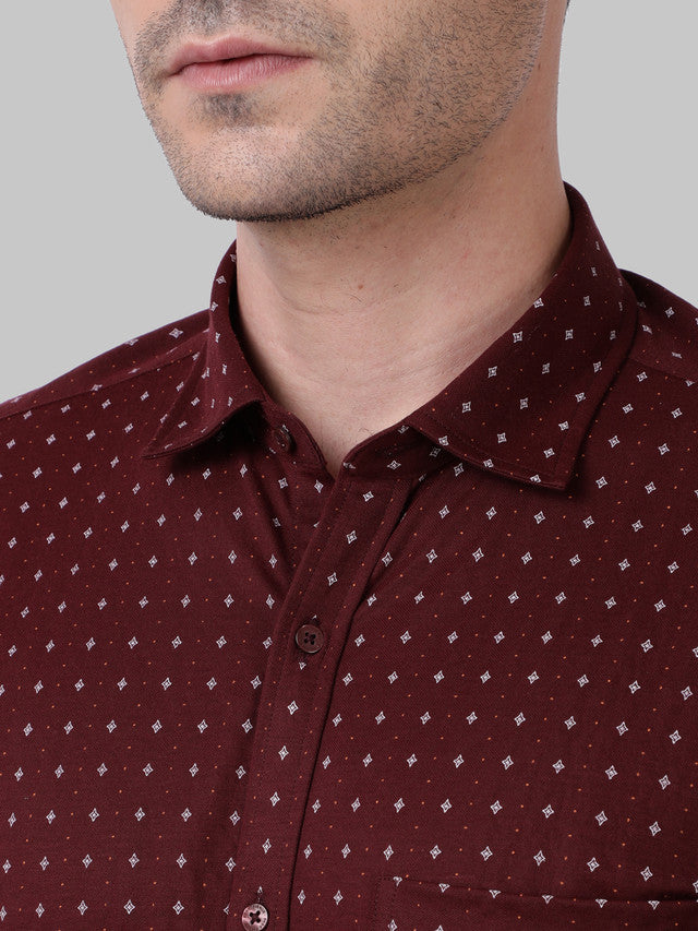 Park Avenue Maroon Formal Shirt