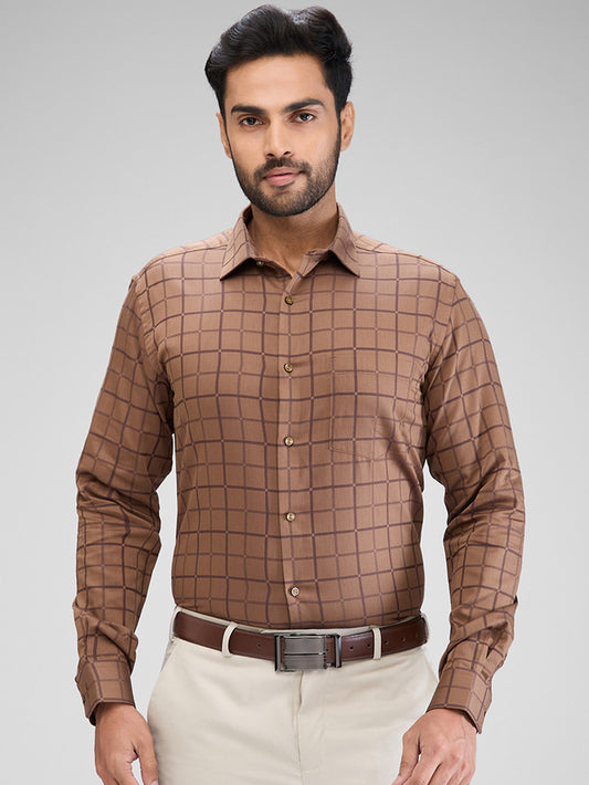 Park Avenue Brown Formal Shirt