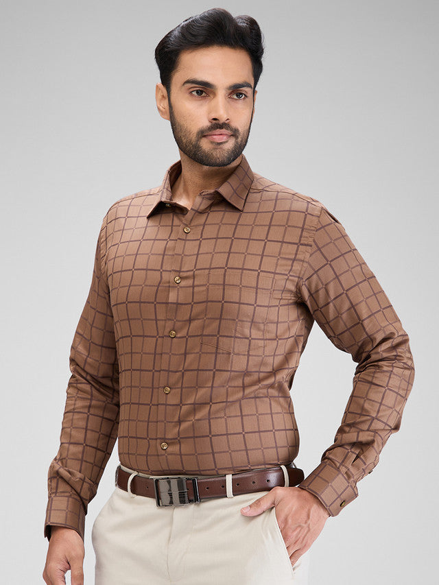 Park Avenue Brown Formal Shirt