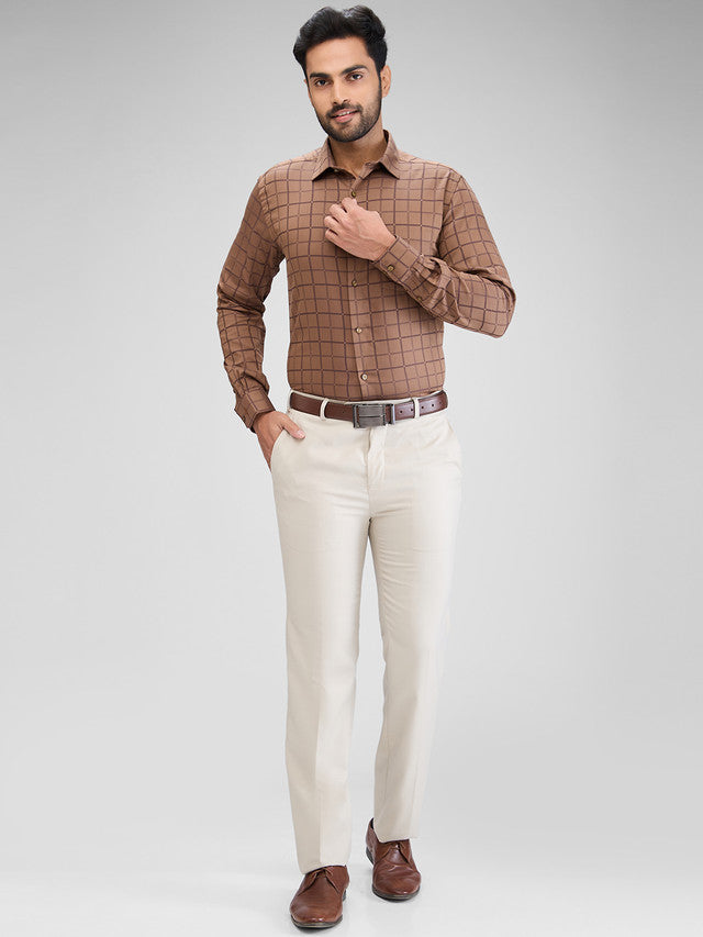 Park Avenue Brown Formal Shirt